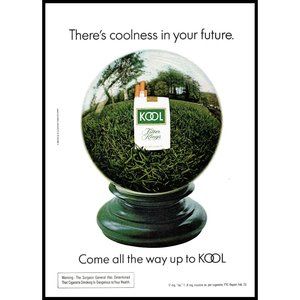 1978 Kool Cigarettes Vintage Print Ad Crystal Ball Future Fortuneteller Wall Art